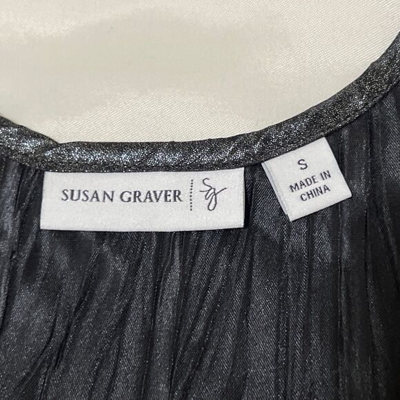 Susan Graver Slinky Tank Top Womens S Metallic Silver Round Neck Sleeveless - Picture 3 of 12